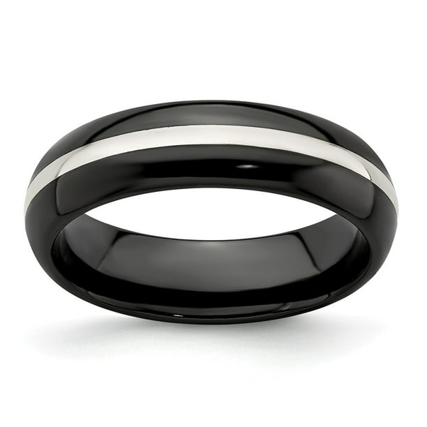 Titanium Black Ti Domed 6mm polished Band 